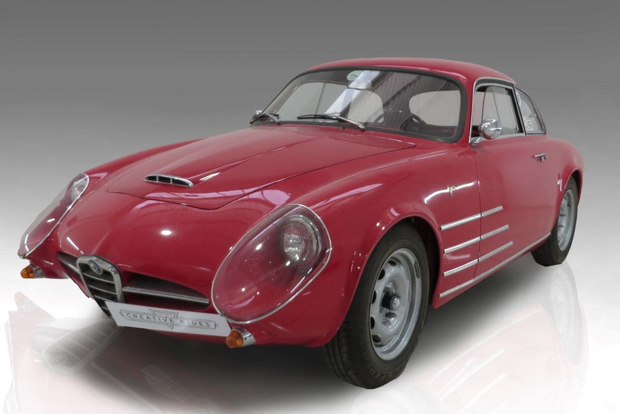 Unique '57 Alfa Giulietta Sprint Veloce Lightweight 750E Conrero Racer heads for Creative Rides Auction