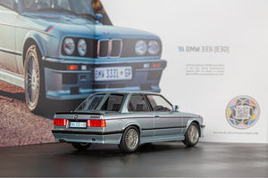 BMW Bundle - BMW 333i 1/18 scale (Aero Silver) & BMW 50 Years An Icon Book