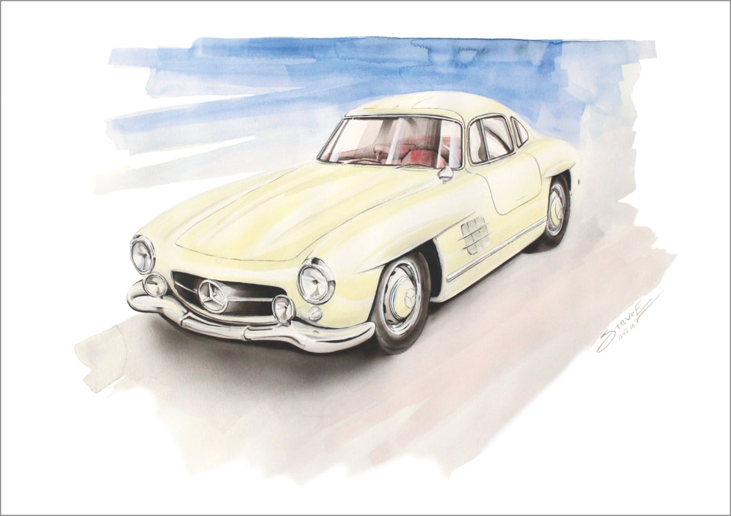 Steve Erwin Art: Mercedes-Benz 300 SL (A3, A4, A5 sizes)